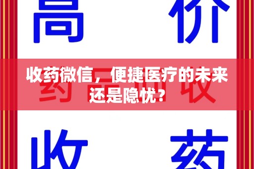大连收药微信，便捷医疗的未来还是隐忧？